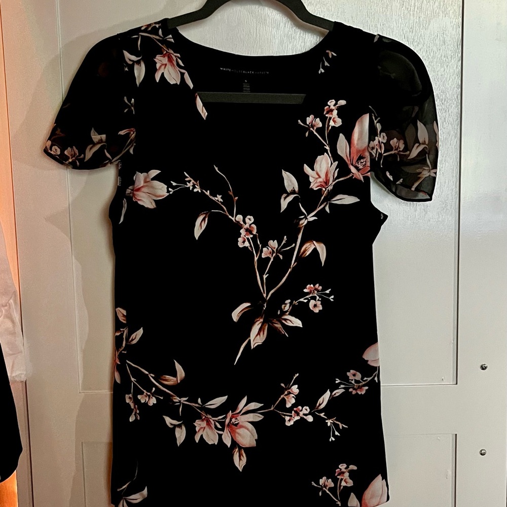 White House Black Market Black Blouse Sz S